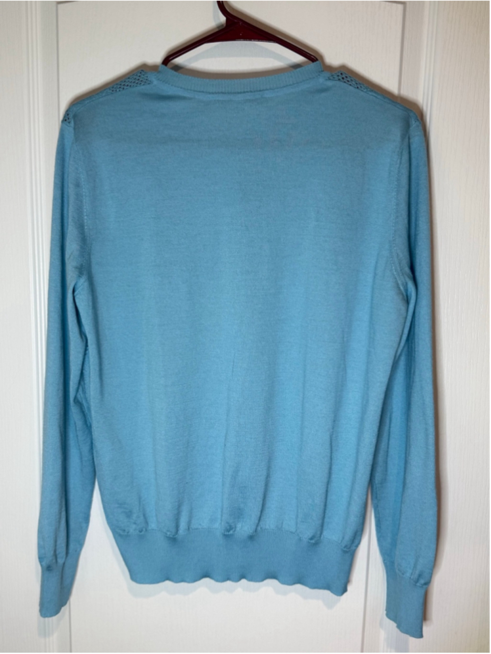 Barbara Lohmann Blue Cardigan Size 40 Wool/Silk/Cashmere - Picture 2 of 5